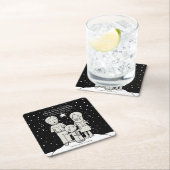 Weihnachtsverkehr Rechteckiger Pappuntersetzer (Vor Ort)