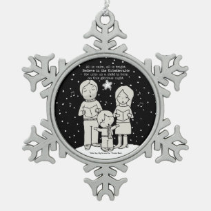 Weihnachtsverkehr Schneeflocken Zinn-Ornament