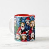 Weihnachtsverkehr Zweifarbige Tasse (Vorderseite Links)