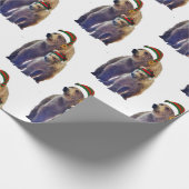 Weihnachtsverpackung aus Grizzlybär und -würfel Geschenkpapier (Ecke)