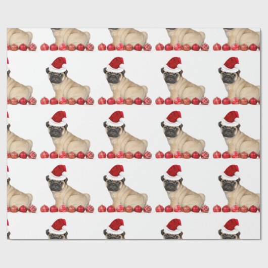 Weihnachtsverpackung für Mops Geschenkpapier (Flach)