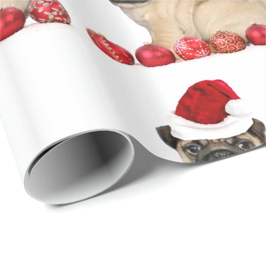 Weihnachtsverpackung für Mops Geschenkpapier (Rolleneckpunkt)