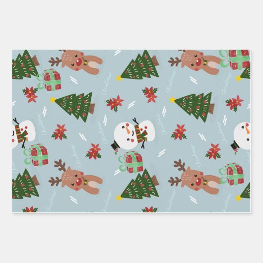 Weihnachtsverpackung Geschenkpapier Set (Vorderseite)