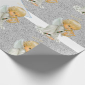 Weihnachtsverpackung Grauer Engel Baby Geschenkpapier (Ecke)