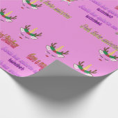 Weihnachtsverpackung mit Einhorn Geschenkpapier (Ecke)
