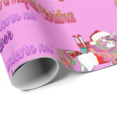 Weihnachtsverpackung mit Einhorn Geschenkpapier (Rolleneckpunkt)