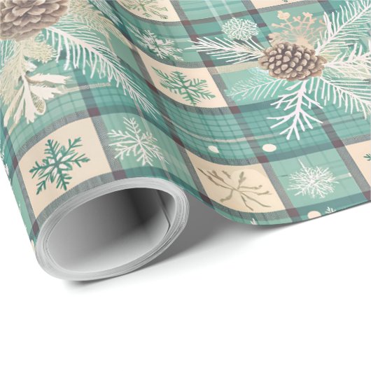 Weihnachtsverpackung mit Pinecones Geschenkpapier (Rolleneckpunkt)