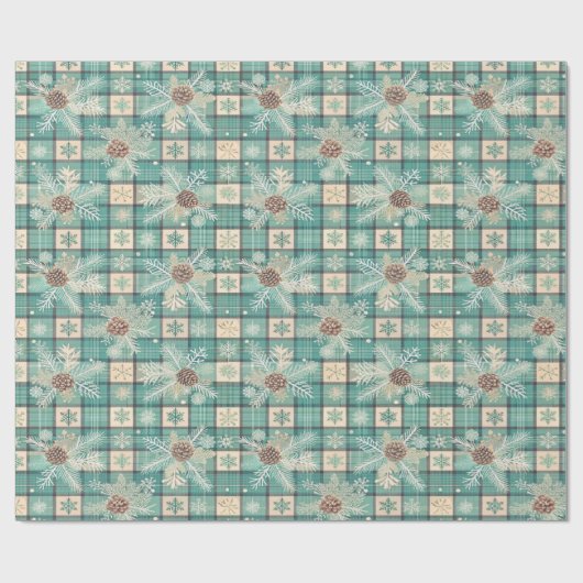 Weihnachtsverpackung mit Pinecones Geschenkpapier (Flach)