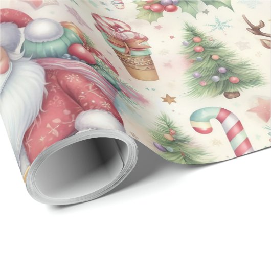 Weihnachtsverpackung mit Weihnachtsmann Geschenkpapier (Rolleneckpunkt)