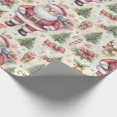Weihnachtsverpackung mit Weihnachtsmann Geschenkpapier (Ecke)
