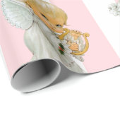 Weihnachtsverpackung Pink & White Stripe Engel Bab Geschenkpapier (Rolleneckpunkt)