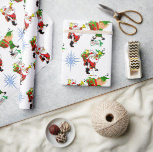 Weihnachtsverpackung Santa-Elf Schneemann Geschenkpapier