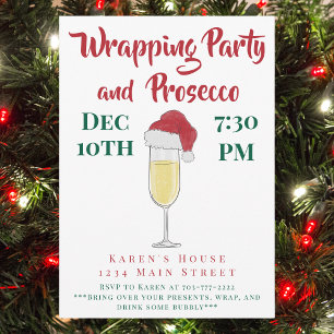 Weihnachtsverpackungs-Party & Prosecco-Damenabend Einladung