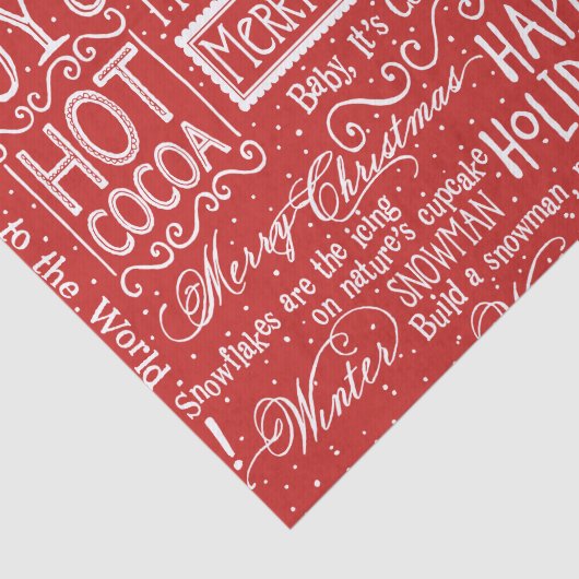 WeihnachtsVers-Rot und Weiß Seidenpapier (Ausschnitt)