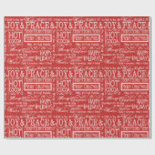Weihnachtsverse Rot und Weiß Geschenkpapier (Flach)