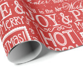 Weihnachtsverse Rot und Weiß Geschenkpapier (Rolleneckpunkt)
