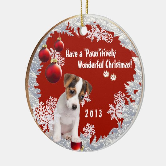 Weihnachtsversion zwei, die diesen Jack Russell Keramikornament (Links)