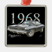 Weihnachtsverzierung 1968 des Dodge-Ladegerät-R/T Silbernes Ornament (Vorne)