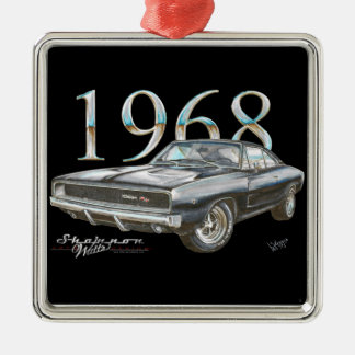 Weihnachtsverzierung 1968 des Dodge-Ladegerät-R/T Silbernes Ornament