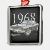 Weihnachtsverzierung 1968 des Dodge-Ladegerät-R/T Silbernes Ornament (Links)