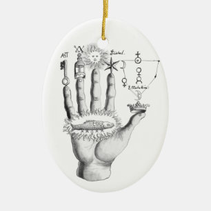 Weihnachtsverzierung - Alchimiezeichen Keramikornament