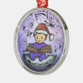 Weihnachtsverzierung - Baby Sankt, die ein Buch Ornament Aus Metall (Links)