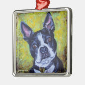 Weihnachtsverzierung Bostons Terrier Ornament Aus Metall (Links)