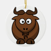 Weihnachtsverzierung des Gnu-(Wildebeest) Keramikornament (Vorne)