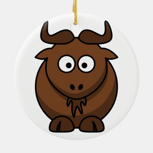 Weihnachtsverzierung des Gnu-(Wildebeest) Keramikornament (Hinten)