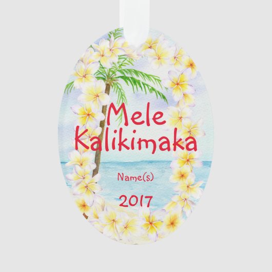Weihnachtsverzierung Hawaiis Mele Kalikimaka Ornament (Vorderseite)