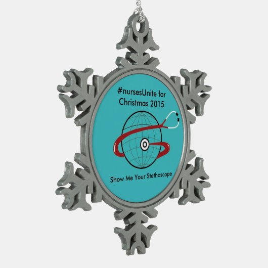 Weihnachtsverzierung - Krankenschwester Schneeflocken Zinn-Ornament (Links)