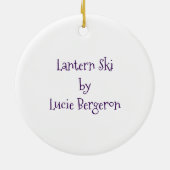 Weihnachtsverzierung - Laternen-Ski Keramikornament (Hinten)