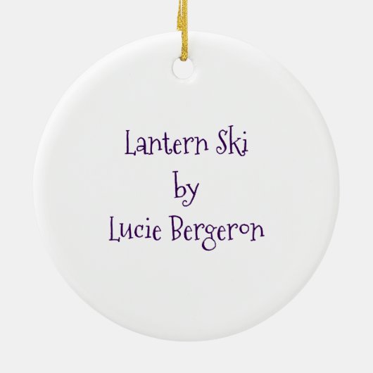 Weihnachtsverzierung - Laternen-Ski Keramikornament (Hinten)