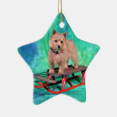 Weihnachtsverzierung Norwichs Terrier Keramikornament (Rechts)