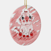 Weihnachtsverzierung oder Geschenkverzierung mit Keramik Ornament (Rechts)