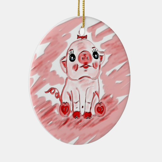 Weihnachtsverzierung oder Geschenkverzierung mit Keramik Ornament (Rechts)