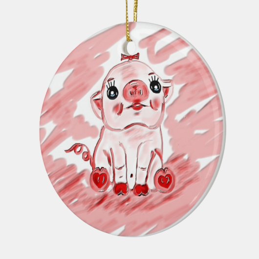 Weihnachtsverzierung oder Geschenkverzierung mit Keramik Ornament (Links)