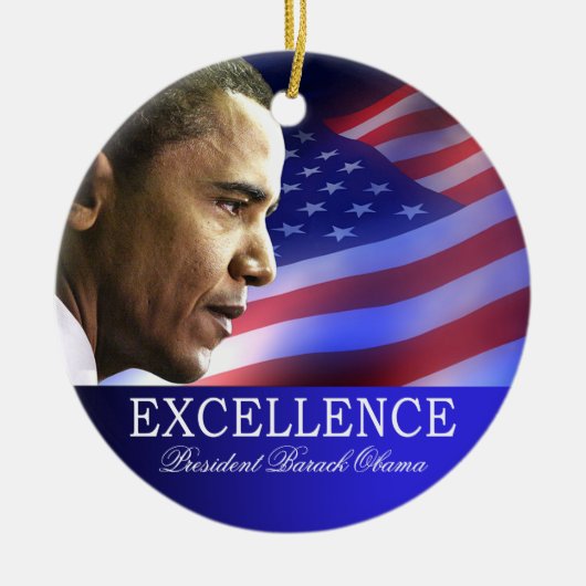 Weihnachtsverzierung Präsidenten-Barack Obama Keramikornament (Vorne)