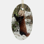 Weihnachtsverzierung - roter Panda Keramik Ornament (Rechts)