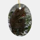 Weihnachtsverzierung - schottische Wildkatze Keramikornament (Hinten)