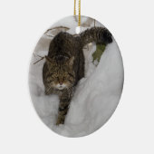 Weihnachtsverzierung - schottische Wildkatze Keramikornament (Rechts)