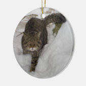 Weihnachtsverzierung - schottische Wildkatze Keramikornament (Links)