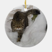 Weihnachtsverzierung - schottische Wildkatze Keramikornament (Hinten)