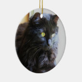 Weihnachtsverzierung, schwarze Katze Keramikornament (Rechts)