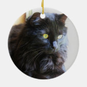 Weihnachtsverzierung, schwarze Katze Keramikornament (Hinten)