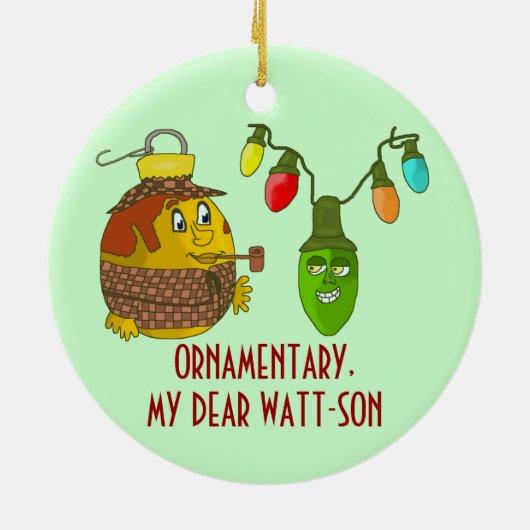 Weihnachtsverzierung Sherlocks Holmes Keramik Ornament (Hinten)