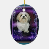 Weihnachtsverzierung Shih Tzu Keramik Ornament (Vorne)