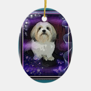 Weihnachtsverzierung Shih Tzu Keramik Ornament