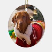 Weihnachtsverzierung (Stechpalme) Keramikornament (Links)