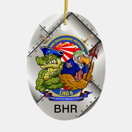 Weihnachtsverzierung USSs BHR LHD-6 Keramik Ornament (Vorne)